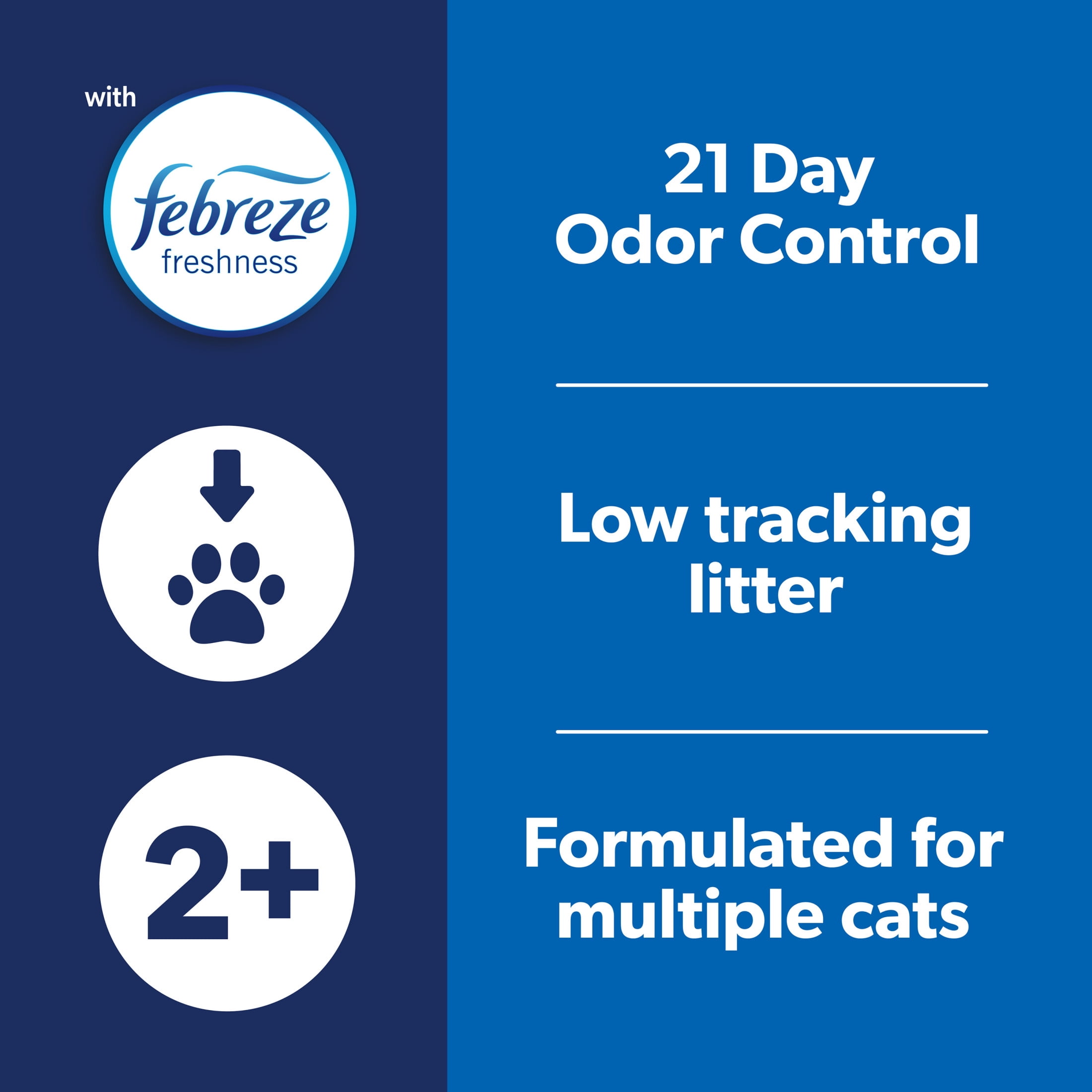 Fresh Step Clean Paws Multi-Cat Scented Clumping Litter with the Power of Febreze, 22.5 lbs