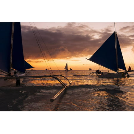 Paraw Boats, White Beach, Boracay, the Visayas, Philippines, Southeast Asia, Asia Print Wall Art By Ben (Best Beaches In Southeast Asia)