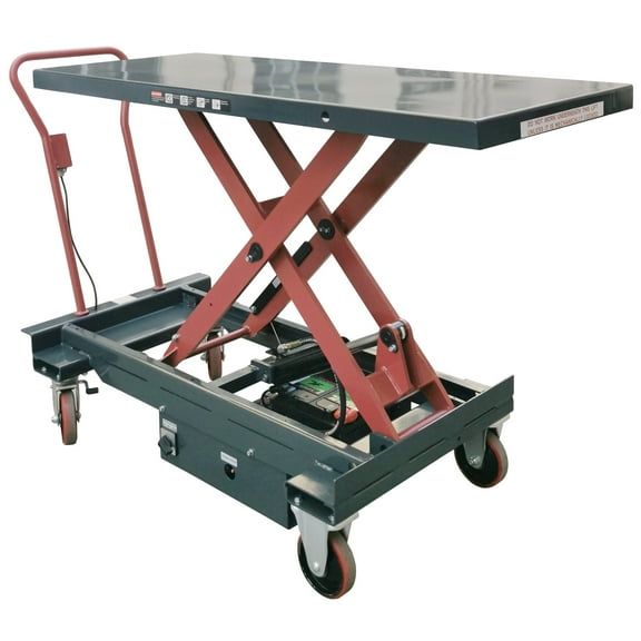DC Power Hydraulic Scissor Cart, 60"L x 24.5"W, 1100 Lb. Cap.