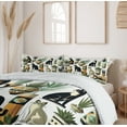 thumbnail image 6 of Ambesonne Cat Duvet Cover Set, Boho Ethnic Animal Botanocal, King, Black Ginger Mint Green, 6 of 6
