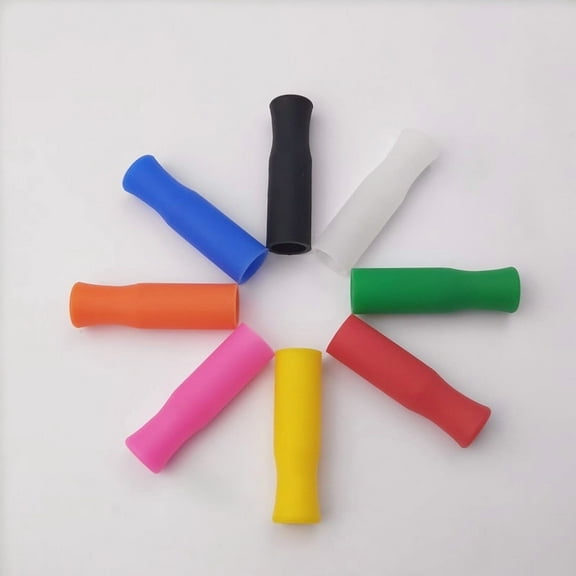 Silicone Straw Tips for Stainless Steel – 100Pcs Multicolored Reusable Silicone Tip for Metal Rubber Straws Covers with Individually Wrapped | Food Grade Silicone Tips for Smoothie Drinking Straws