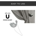 thumbnail image 4 of Set of 2 Magnetic Tulip Curtain Tiebacks – Elegant Resin Design with Strong Magnet – Chrome, 4 of 6