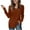 Brown, variant on Kaemgyyd Womens Fall Tops Fashion Soft V Neck Long Sleeve Shirts Textured Casual Cozy Solid Color Pullover