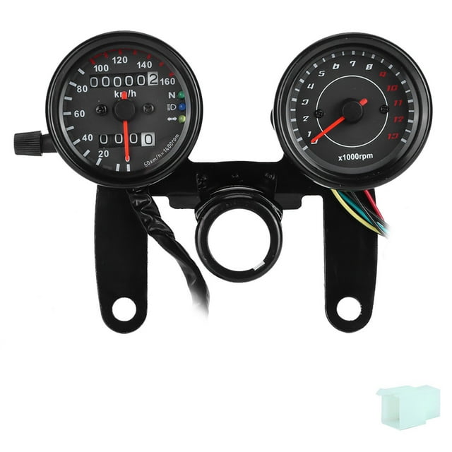 Velocímetro, odómetro y tacómetro con retroiluminación LED de 12 V, 0-160 km/h y 13 000 rpm, universal para motocicletas.
