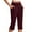 Wine, variant on Ltctricy Women's Capri Pants Plus Size High Waisted Tapered Pull on Yoga Dress Cropped Pants Business Casual Summer Capris
