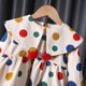 thumbnail image 3 of Vestido de princesa de moda para niñas, estilo de lunares de colores, con cuello de muñeca, dulce y lindo para primavera y otoño, 3 of 6