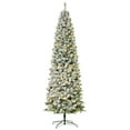 thumbnail image 1 of HOMCOM 9FT Prelit Snow Flocked Christmas Tree w/ Light, Xmas Decor Green, 1 of 10