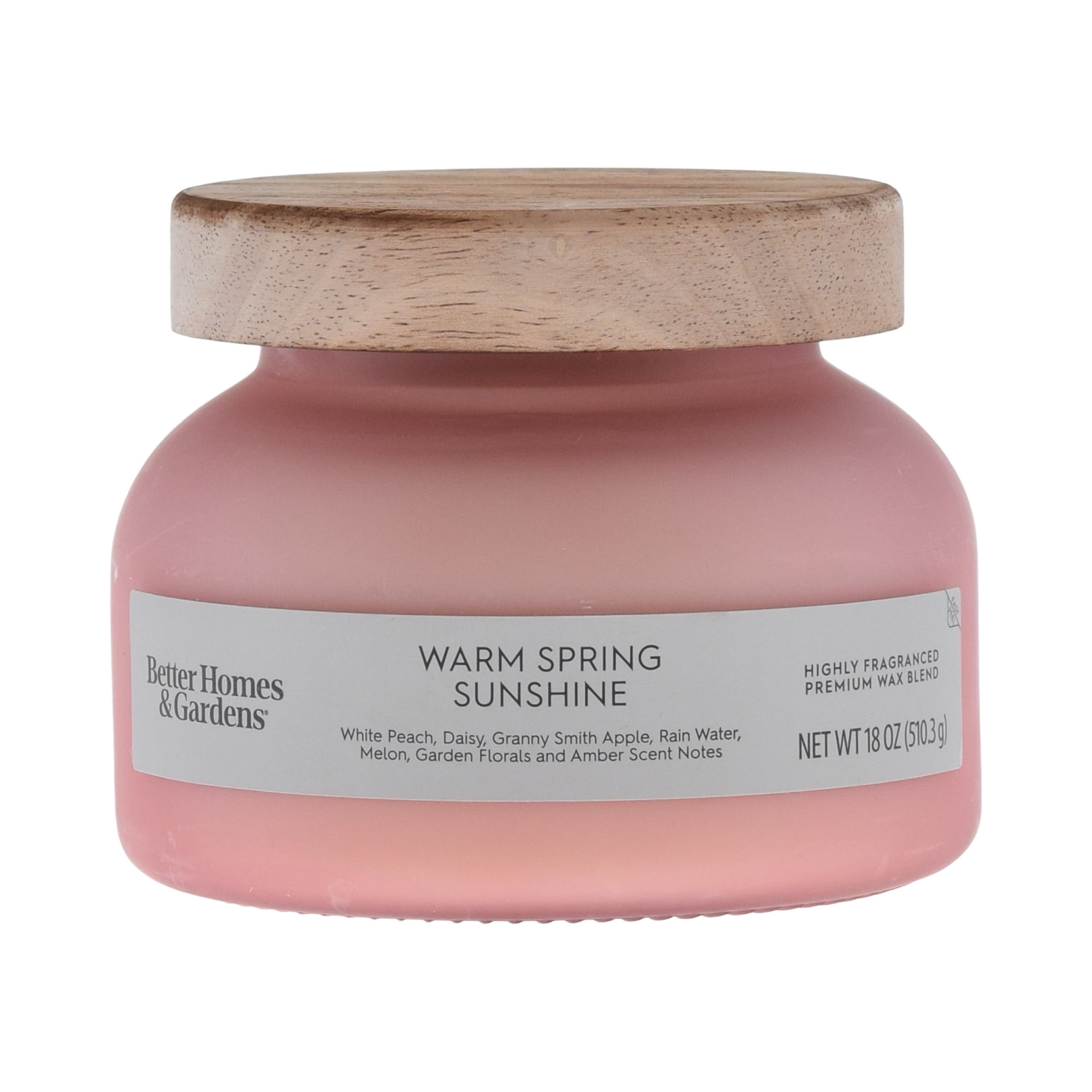 Better Homes & Gardens Frosted Jar Candle, 18oz, Warm Spring