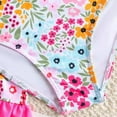 thumbnail image 4 of TOWED22 Girls Bathing Suits 3 Piece Swimsuit Bikini Set Quick Dry Cover Up Skirt Floral Print Swimwear 5-12 Years Hot Pink,3-4 Y, 4 of 7