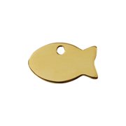 Red Dingo Flat Brass Fish Personalized Engraved Pet ID Tag, Small