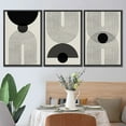 thumbnail image 4 of PixonSign Framed Canvas Print Wall Art Black Semi-Circle an Line Parabola Abstract Shapes Illustrations Modern Art Minimalist Edgy Black and White for Living Room - 24"x36"x3 BLACK, 4 of 5