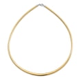 thumbnail image 3 of Primal Gold 14 Karat Two-tone Polished 3/6mm Graduated Reversible Omega Necklace, 3 of 4