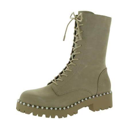 

Steve Madden Womens Conrad Nubuck Embellished Combat & Lace-up Boots