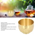 thumbnail image 3 of Brass Tea Cup, Flat Bottom Vintage Multipurpose Embossed Tea Cup Exquisite  for Home, 3 of 8