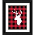 thumbnail image 1 of Robinson, Tamara 26x32 Black Ornate Wood Framed with Double Matting Museum Art Print Titled - Deer Lumberjack, 1 of 4