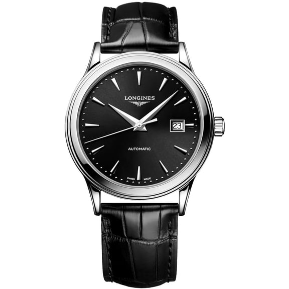 Longines Flagship Automatic Black Dial Leather Strap Men's Watch L4.984.4.59.2