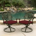 thumbnail image 4 of MEETWARM 2 Piece Patio Dinning Swivel Chairs Rocker, Outdoor All-Weather Cast Aluminum Chairs, Patio Bistro Dining Chair Set with Cushions for Garden Deck Backyard, Chili Red, 4 of 7