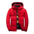 thumbnail image 2 of Herrnalise Men's Puffer Jacket Waterproof Winter Parka Jacket Warm Thicken Ski Coat Solid Casual ThickenHooded Zipper Turndown Multi-pocket Jacket L-4XLRed, 2 of 3