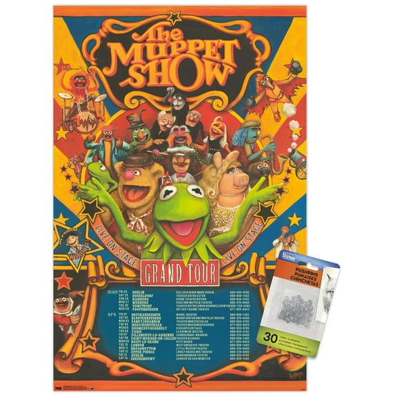 Disney The Muppets: Most Wanted - Grand Tour Wall Poster with Push Pins, 14.725" x 22.375"