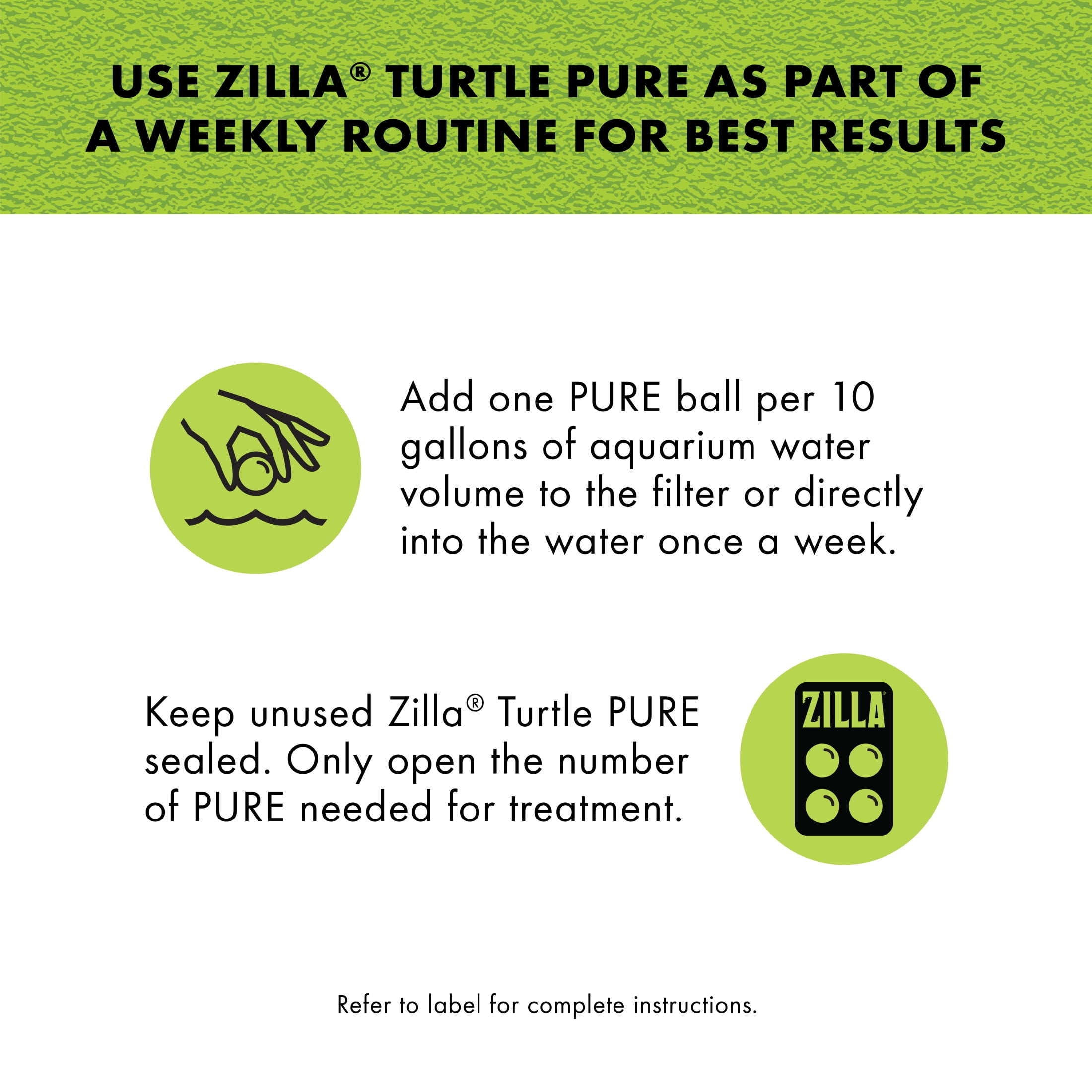 Zilla Turtle Pure Turtle Water Care, Aquarium Water Conditioner,  4 Count