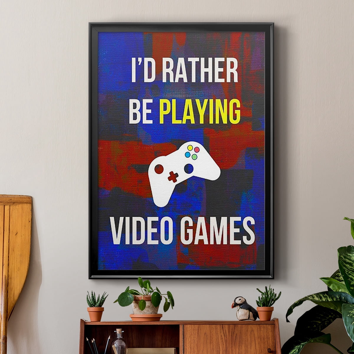 Gamer at Play III Premium Framed Print, in Gold, Black, or Silver - Ready to Hang