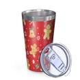 thumbnail image 2 of 16oz Tumblers Red Christmas Gingerbread Man Pattern Stainless Steel Vacuum Insulated Double Wall Travel Tumbler Cups Mug with Lid and Straw,Cleaning Brush for Coffee,Tea, 2 of 4