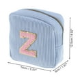 thumbnail image 2 of Unique Bargains 1 Pc Letter Z Pattern Makeup Bag for Travel Blue Corduroy, 2 of 6