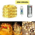 thumbnail image 2 of 20M 200 Luces Usb Cadena Luces Blanco Cálido Control Remoto Árbol de Navidad Decoración Irfora Cadena de luz, 2 of 7