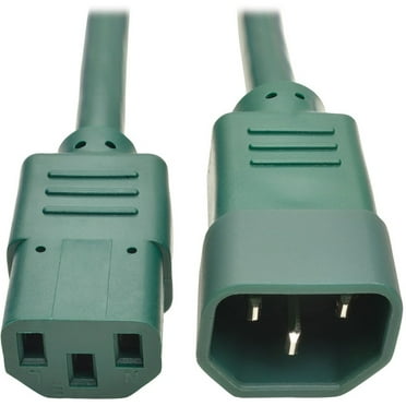 Eaton Tripp Lite Series Heavy-Duty PDU Power Cord, C13 to C14 - 15A, 250V, 14 AWG, 3 ft. (0.91 m), Green - For Computer, Scanner, Printer, Monitor, Power Supply, Workstation - 230 V AC Voltage Rati...