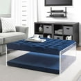 thumbnail image 2 of Posh Living Courtney Velvet Acrylic Ottoman with Nailhead in Blue, 2 of 6