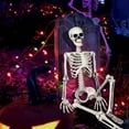 thumbnail image 4 of OZMI 5' 4" Tall Halloween Skeleton Decoration for Haunted House, 63 Inch Plastic Life Size Skull Skeleton for Halloween Party Haunted House Bar Yard Graveyard Decorations Party Supplies, 4 of 11