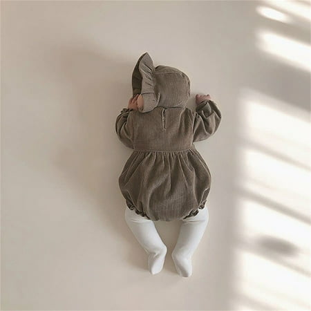 

TOWED22 Sweatshirt Romper Baby Boy Baby Clothes Jumpsuits Lovely Cartoon Romper Coffee