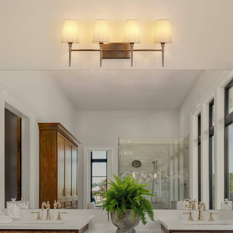 LNC 4-Light Gold Modern/Contemporary Vanity Light Bar