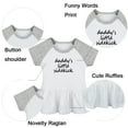 thumbnail image 2 of Daddy's Little Sidekick Funny Dresses For Baby, Newborn Babies Skirts, Infant Princess Dress, 0-24M Kids Graphic Clothes (Gray Raglan Dresses, 0-6 Months), 2 of 5