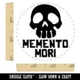 thumbnail image 2 of Memento Mori Skull Self-Inking Rubber Stamp Ink Stamper - Brown Ink - Small 3/4 Inch, 2 of 7