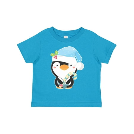 

Inktastic Cute Christmas Penguin in Blue Hat Gift Toddler Boy or Toddler Girl T-Shirt