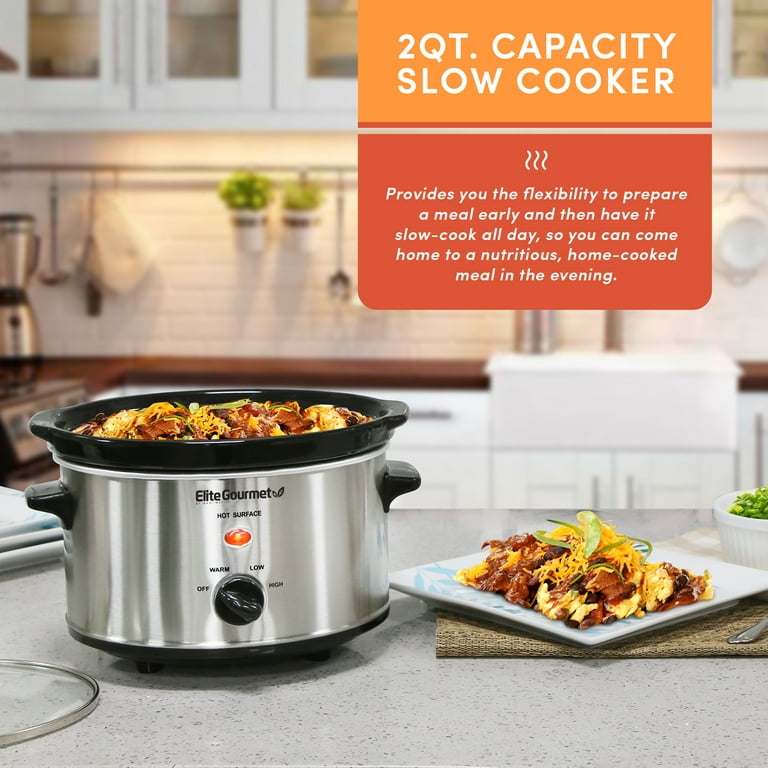 Small Slow Cooker Stainless Steel Crock Pot Mini Kitchen Appliance Portable  New