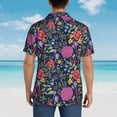 thumbnail image 6 of Fotbe Floral Hawaiian Shirt for Men Unisex Summer Beach Casual Short Sleeve Cotton Linen Button Down Shirts-Large, 6 of 9