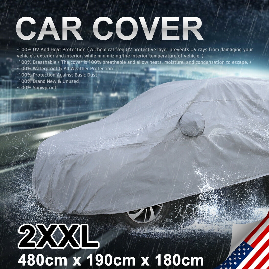 2XXL PEVA Car Cover Scratch Dust Sun Rain Snow Heat Resistant 480 x 190