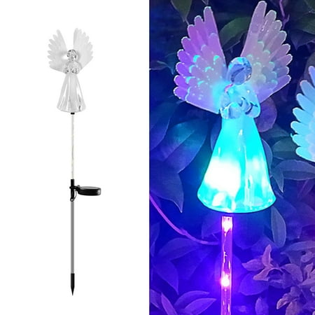 

2PC LED Solar Angel Lamp Outdoor Waterproof Villa Courtyard Decorative Floor Lamp Outdoor Garden Yard Patio Decorations Lights