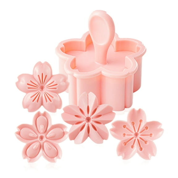 JUNTEX 5pcs/set Cookie Mold Stamp Biscuit Cutter Cherry Blossom Flower DIY Floral