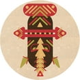 thumbnail image 1 of Ahgly Company Tapis Rond Lavable en Machine Intérieur Transitionnel Blond Doré Or, 4 Pieds Rond, 1 of 7