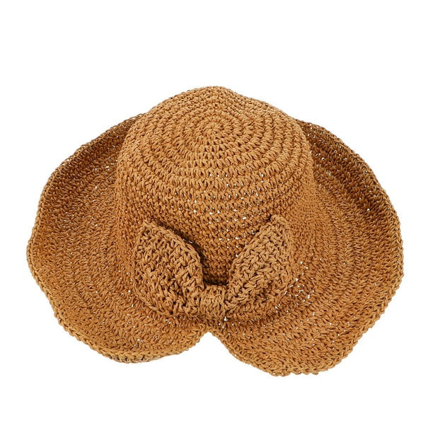 1pc Sombrero de verano con sombrero de sol plegable Sombrero de protección al aire libre Sombrero de trenza de paja