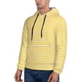 thumbnail image 3 of Sikiie Yellow Gingham Men's Hoodie, Essentials Hoodie, Sweatshirt, Pullover Hooded Sweatshirt for Men-4X-Large, 3 of 7