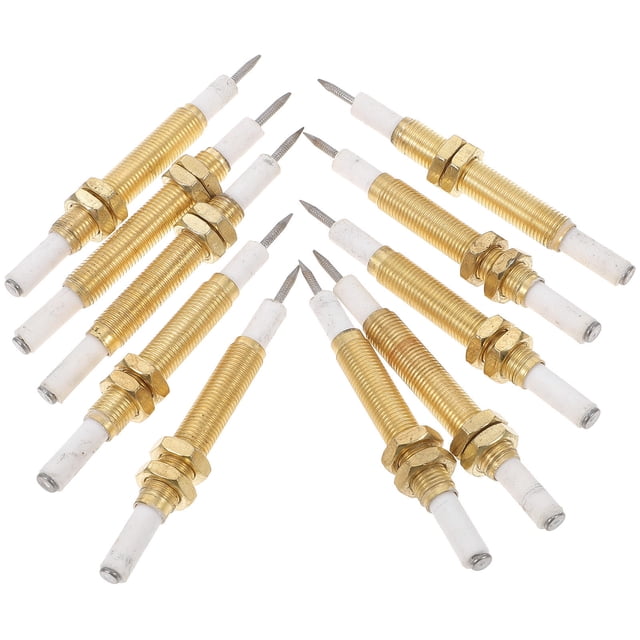 WRISTBIQUE 10Pcs Golden Copper Sleeve Flame Sensor Igniter Needle for Gas Fireplace Grill Replacement