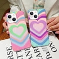 thumbnail image 3 of Compatible with iPhone 15 Frosted Case Holographic Love Heart Laser Case Glitter Bling Sparkle Girly Women Colorful Water Ripple Soft TPU Iridescent Matte Shockproof Phone Cover,Green, 3 of 11