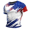 thumbnail image 6 of UVEASISHA Men's USA Flag T-Shirt Patriotic Freedom Graphic Tee Independence Day Short Sleeve Tie Dye Print Tshirts Soft Stretchy Gym Muscle Tees Wine L, 6 of 6