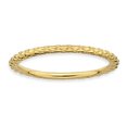 thumbnail image 1 of Sterling Silver Stackable Expressions Gold-plated Criss-cross Ring Size 9, 1 of 3
