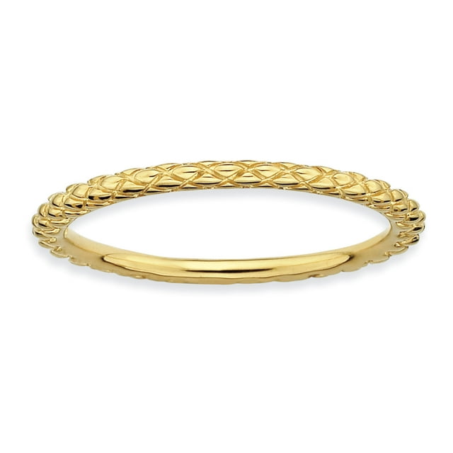 Sterling Silver Stackable Expressions Gold-plated Criss-cross Ring Size 9