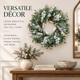 thumbnail image 6 of 24 Inch Christmas Wreath for Front Door, Artificial Winter Wreath with Frosted Pine, Eucalyptus, White Berries and Pinecones, 6 of 8